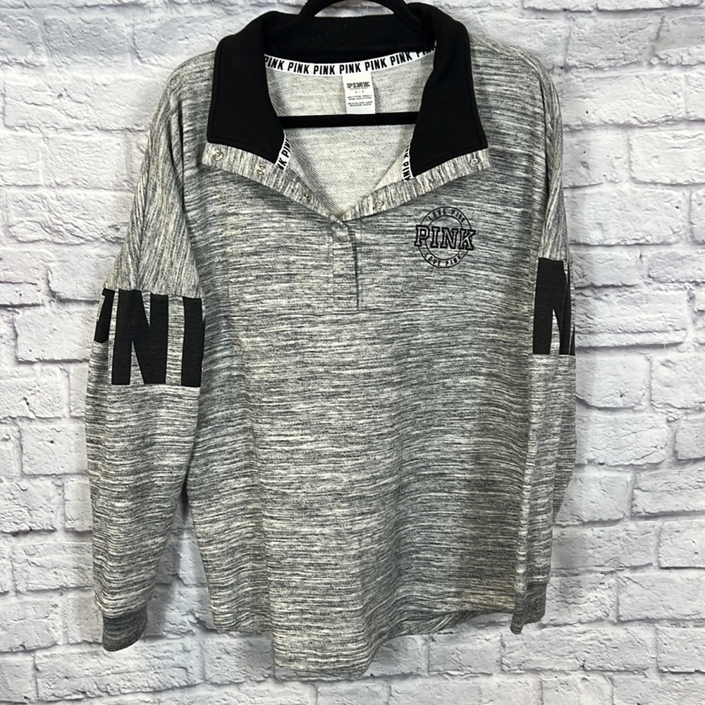 PINK oversized sweatshirt | color heather gray | size small